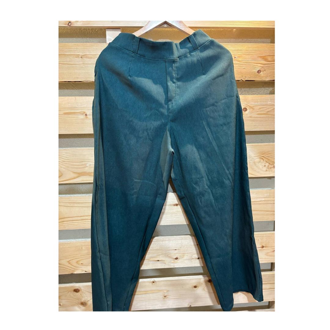 Corporate Extra Big Size Classic Straight Cut Pants - Emerald