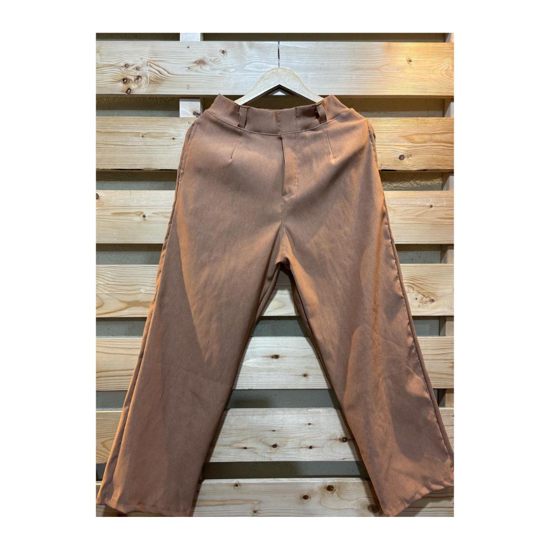 Corporate Plus Size Classic Straight Cut Pants - Mocha