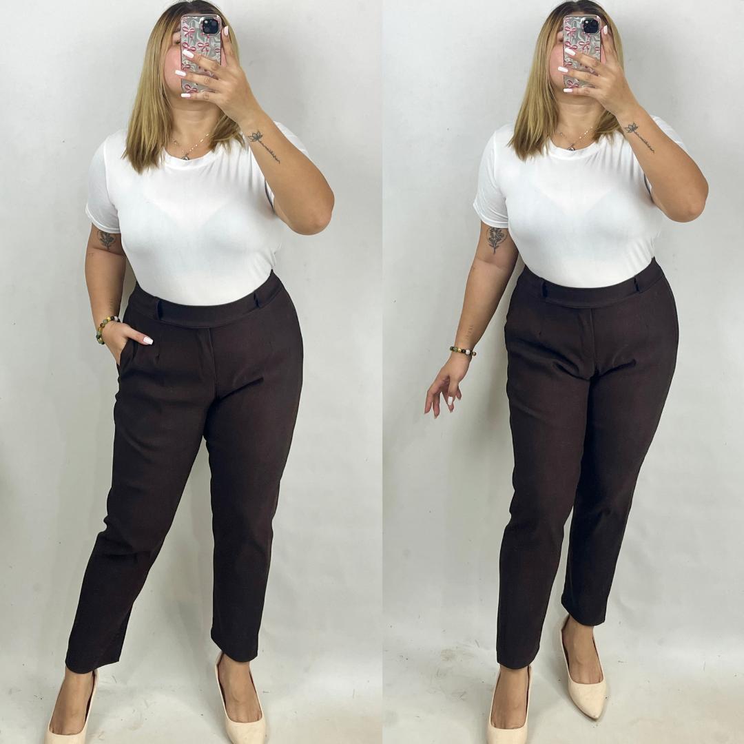 Corporate Plus Size Unisex Pants - Light Choco