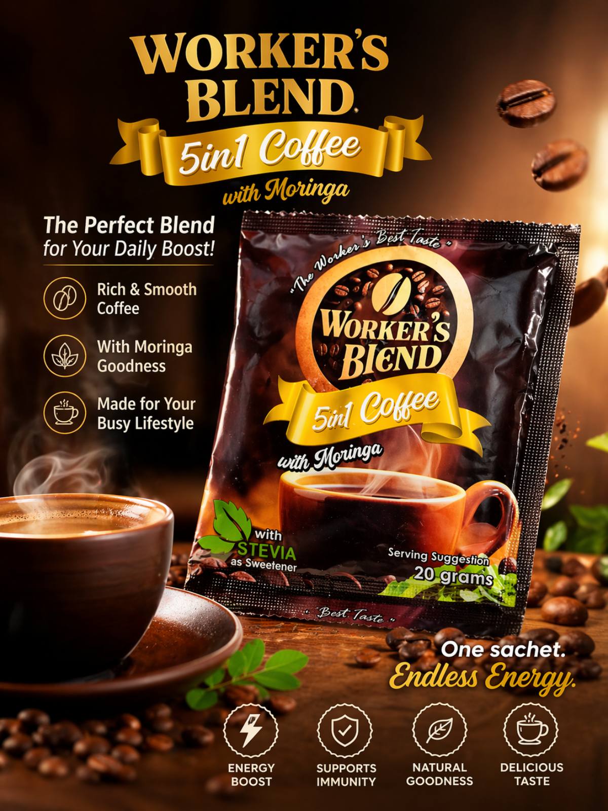 Cocoa 5in1 - with stevia & moringa