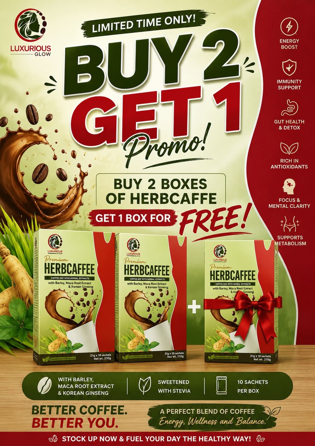 Buy 2 Take 1 Promo - Luxurious Glow Herbcaffee