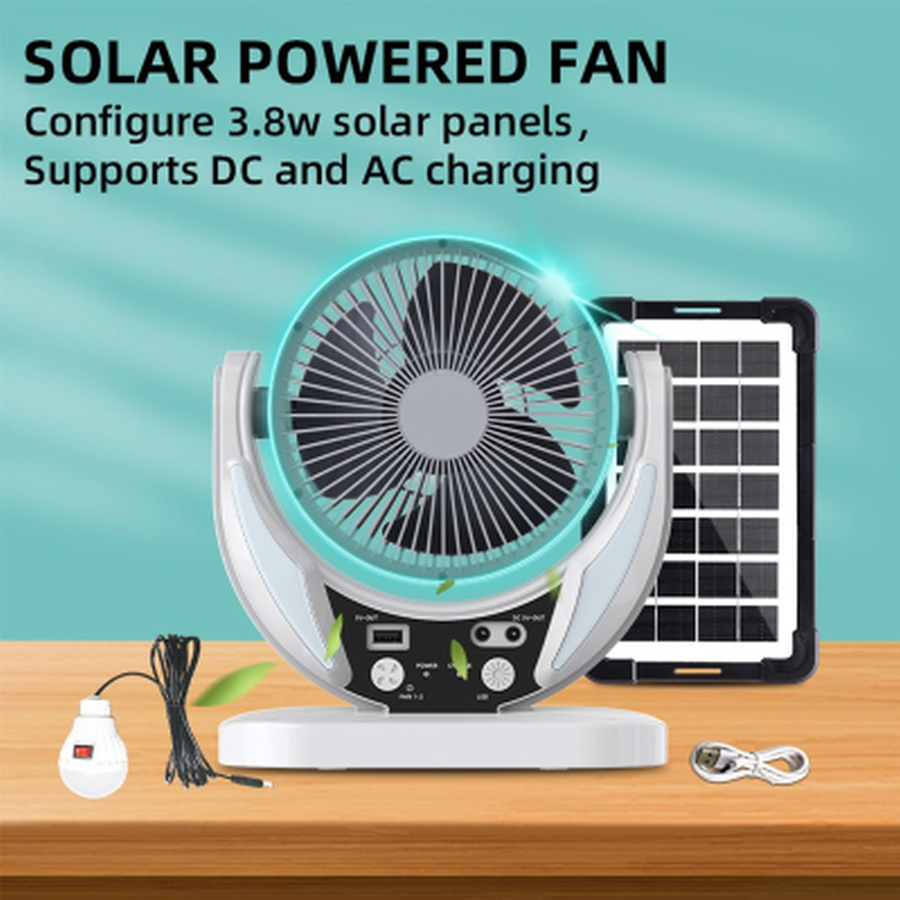 💯 BRAND NEW Small 6" Rechargeable Solar Fan❗