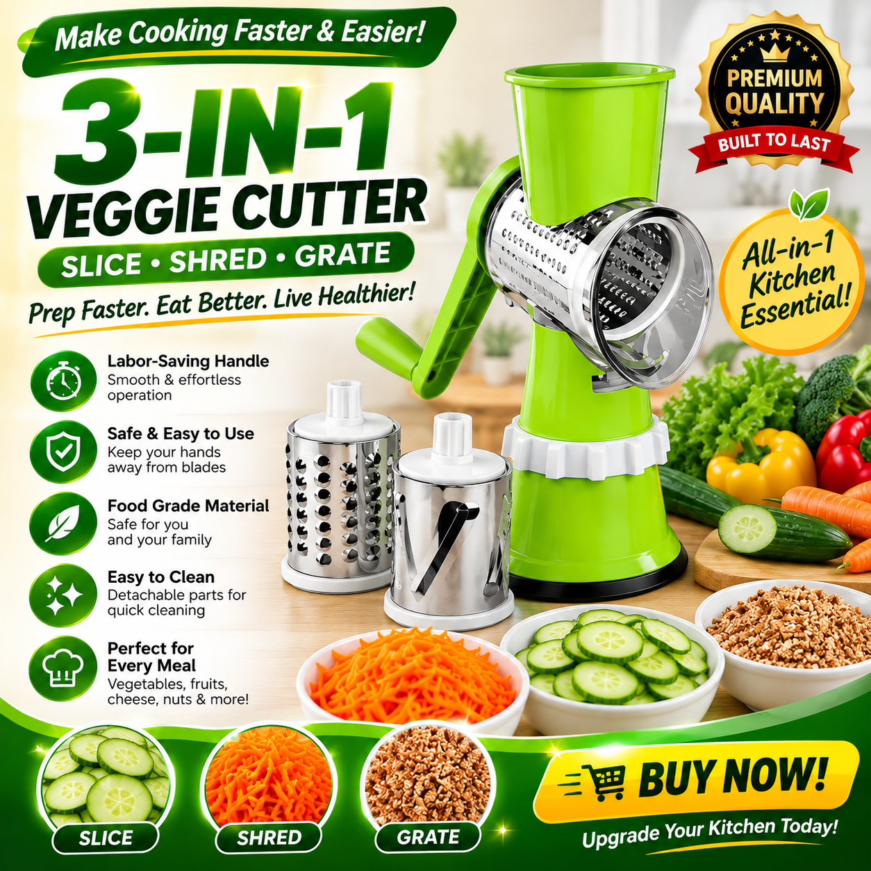 Unique Veggie Cutter (3 in 1 na)