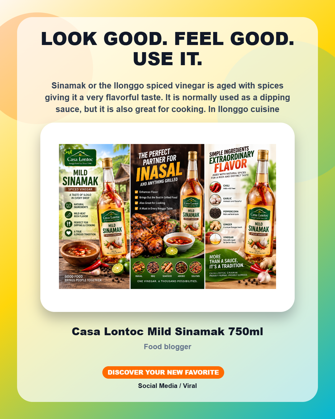 Best Value Casa Lontoc Mild Sinamak 750ml Sinamak or the Ilonggo spiced vinegar is aged with spices giving it a very flavorful taste. 