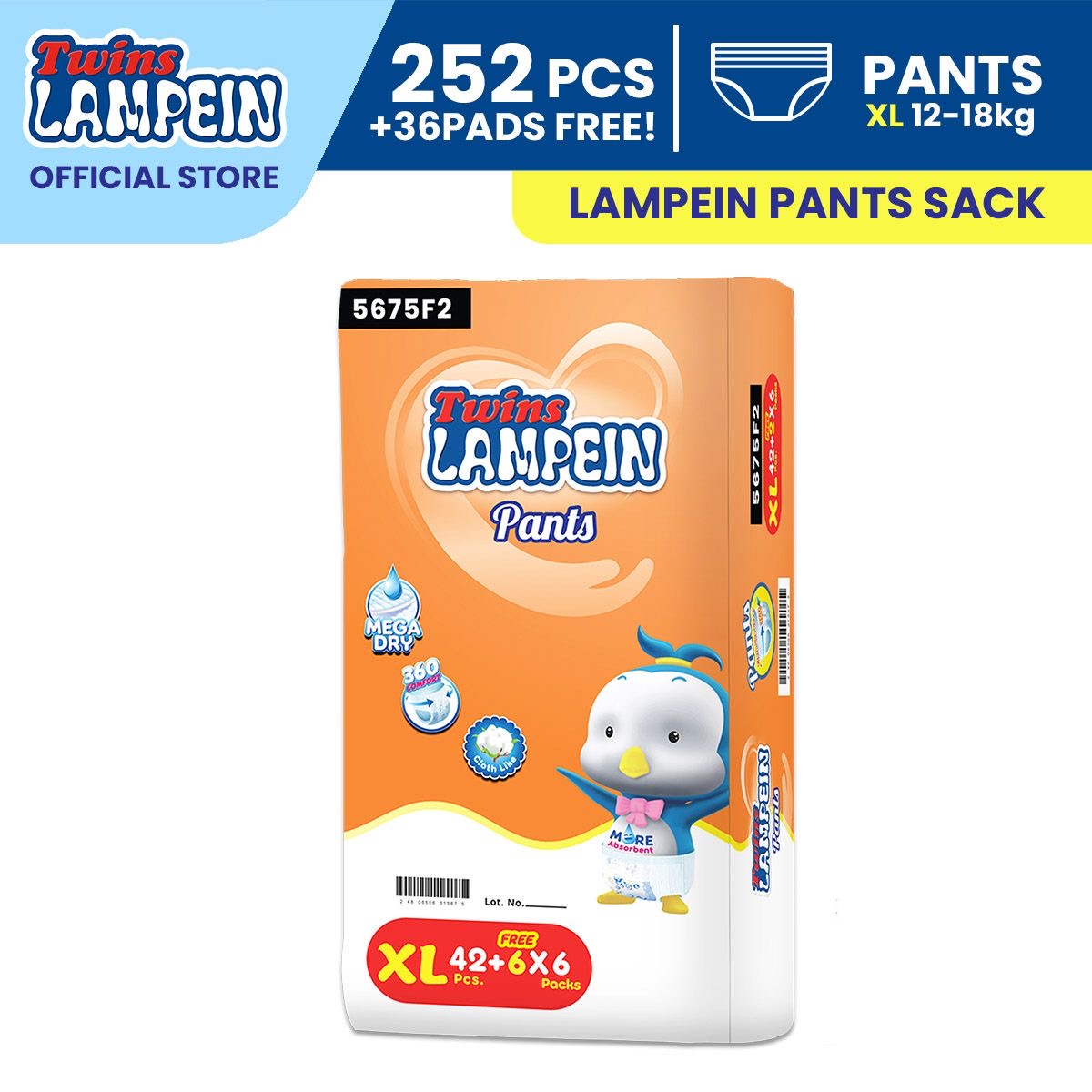 Lampein Pants XL 252pcs+36pads free