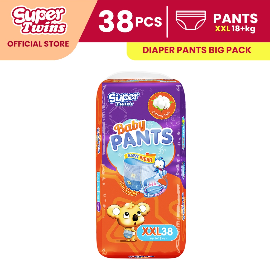 Pants Super Twins Baby Diaper 2XL 38pcs